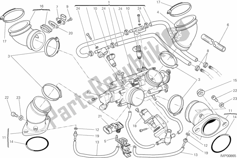 Alle onderdelen voor de Gasklephuis van de Ducati Monster 795 ABS EU Thailand 2014